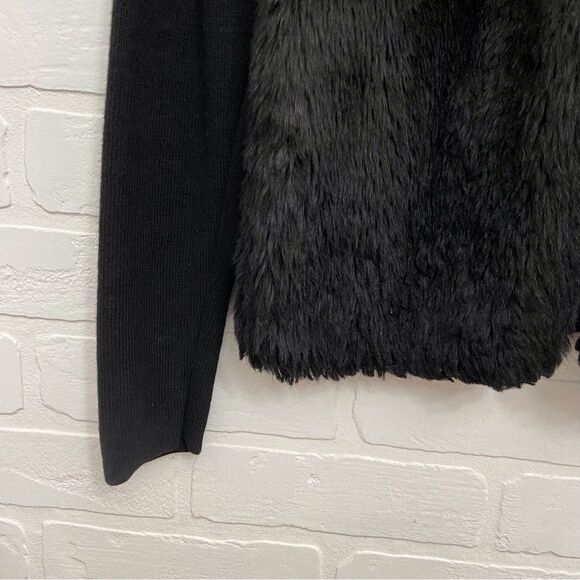 BANANA Republic black cardigan faux fur and cotton vest cardigan in XS - Picture 8 of 14
